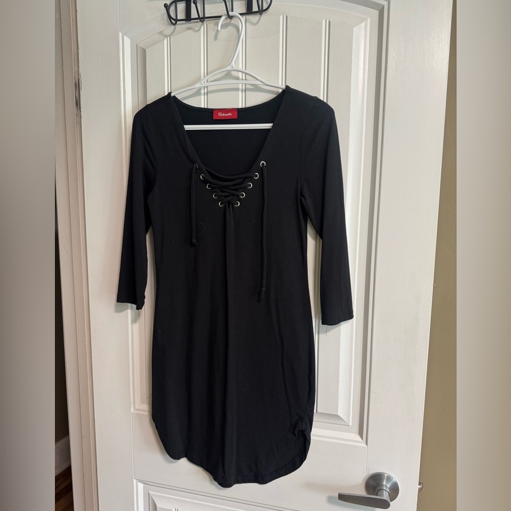 Panhandle Elegant Black Long Sleeve Dress